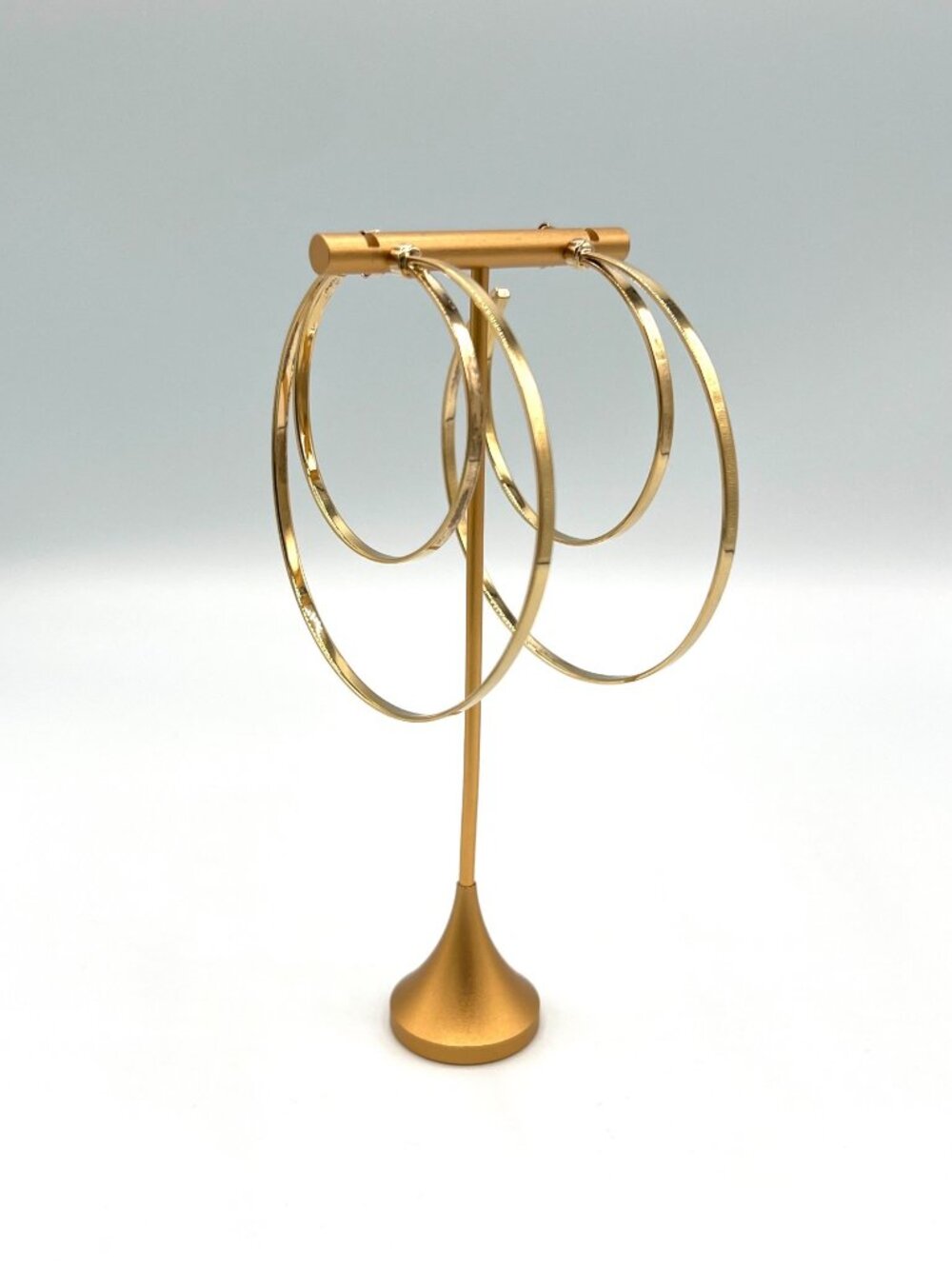 925 Sterling Silver Gold Vermeil Double Hoop Spiral Earrings JCM Modern Statemen